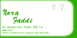 nora faddi business card